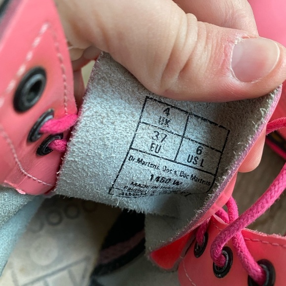 Dr. Marten 1460 W Bubblegum Pink Combat Patent Leather Boots Size 6 - Picture 10 of 10